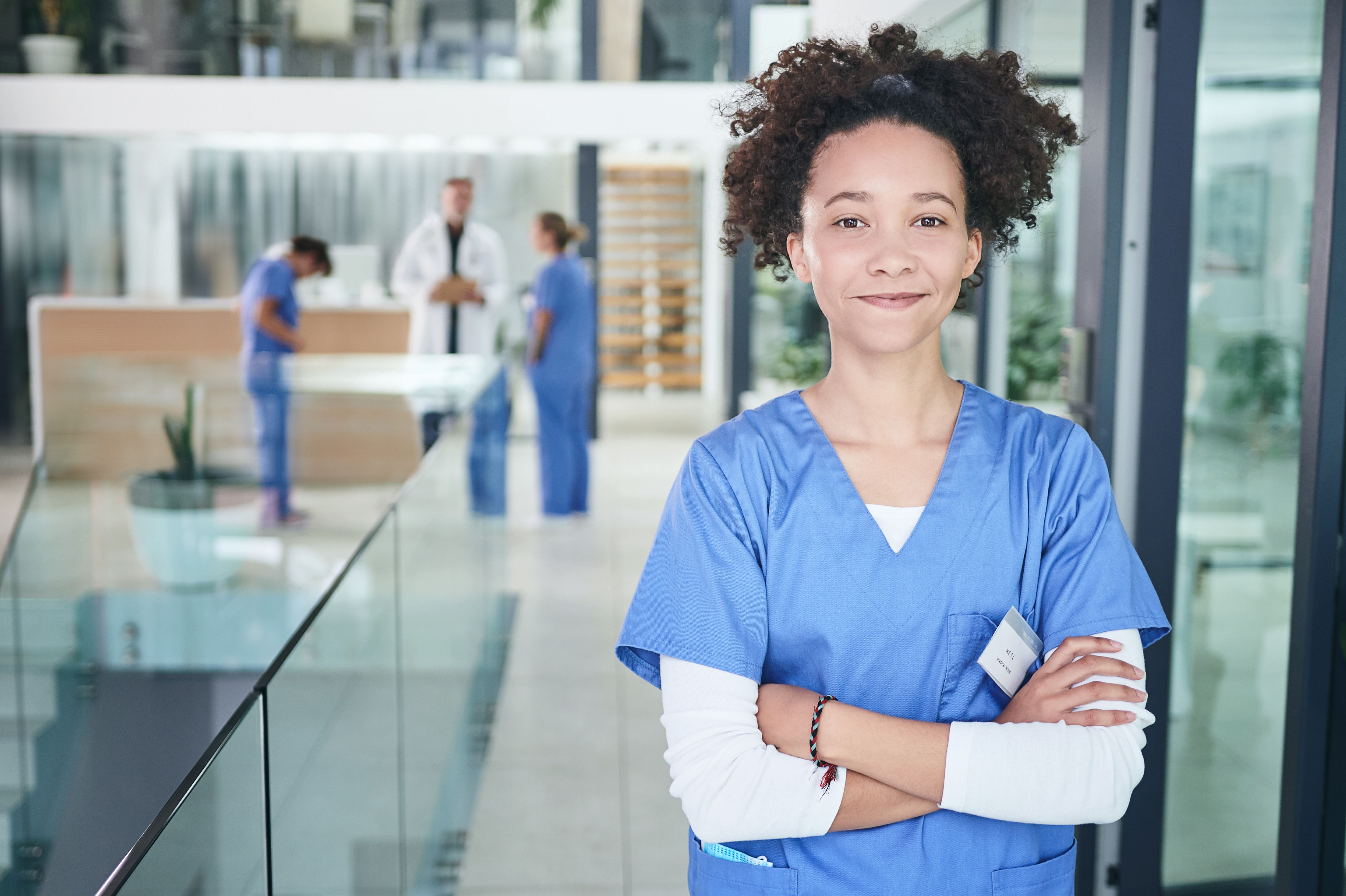 Healthcare professional caring for a patient